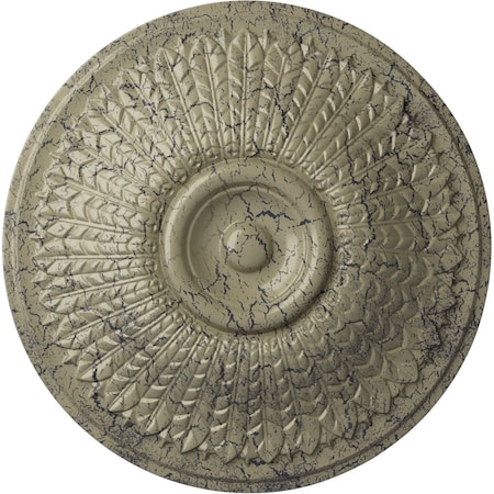 Ekena Millwork Modena Ceiling Medallion (Fits Canopies up to 5 1/4"), 23 1/2"OD x 3 1/2"P, Castle Stone Crackle CM23MOCSC